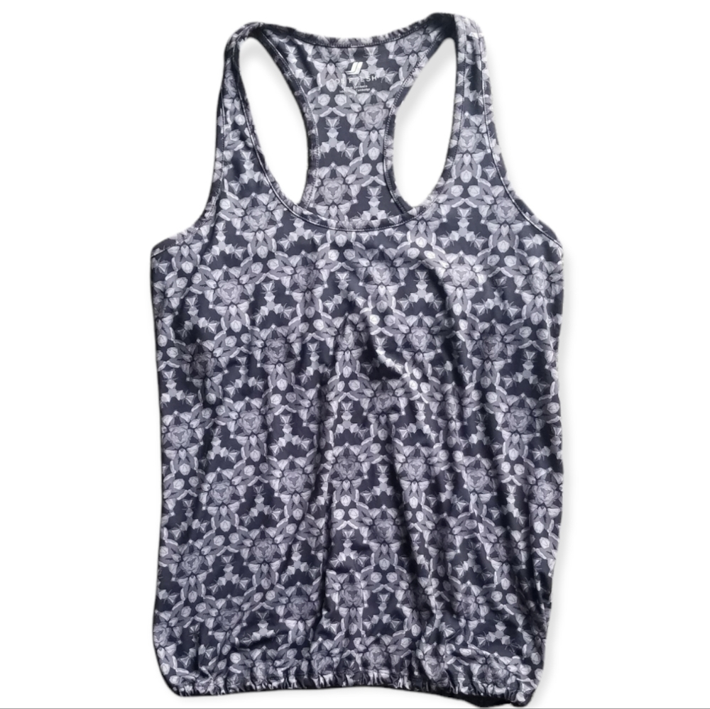 (2/$25) Joe Fresh floral geometric patterned scoop neck racerback athletic tank